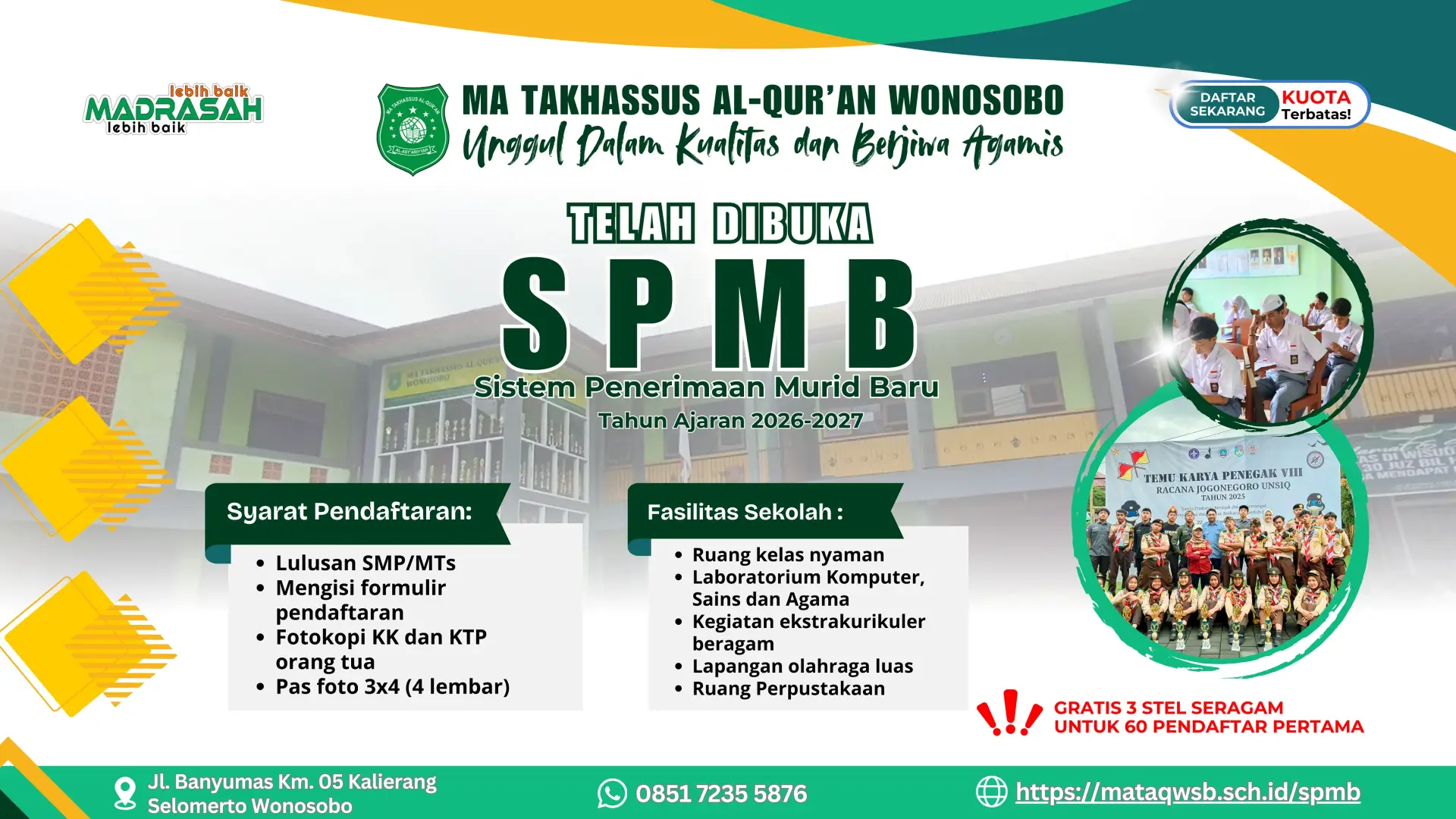 SPMB MA Takhassus Al-Qur'an Wonosobo 2026